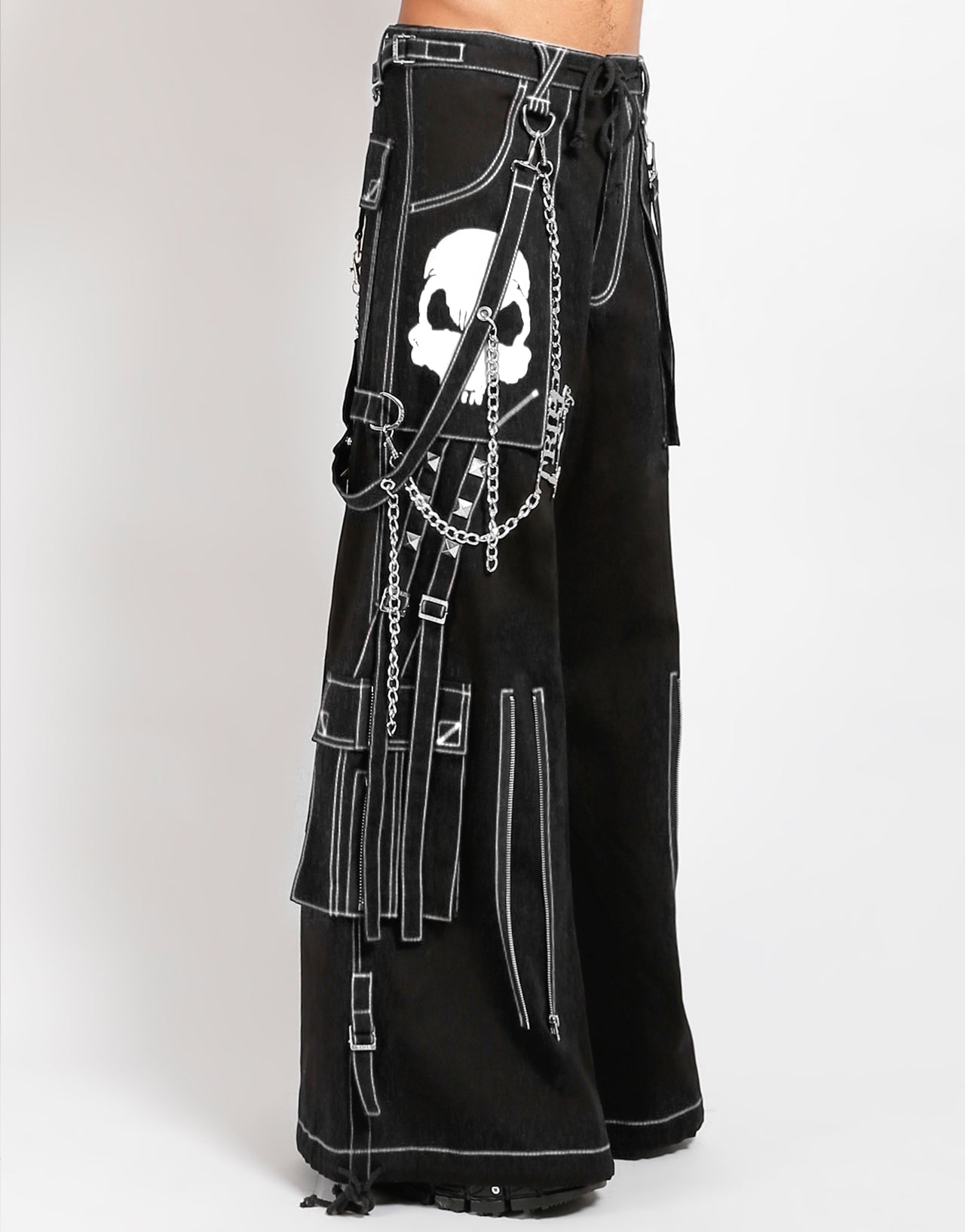 【TRIPP NYC】 スカル柄カーゴパンツ ブラック・ホワイト DOOM SKULL PANT WHITE – TRIPP NYC