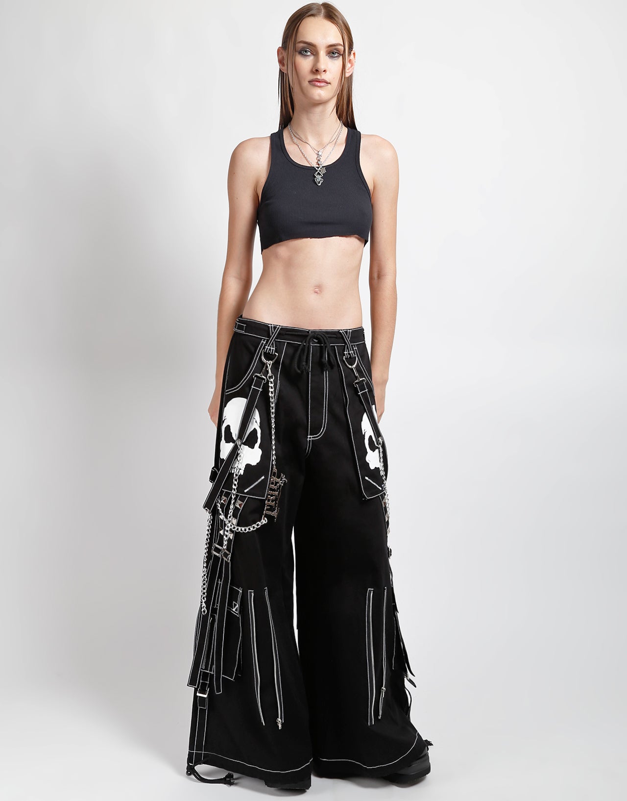 【TRIPP NYC】 スカル柄カーゴパンツ ブラック・ホワイト DOOM SKULL PANT WHITE – TRIPP NYC