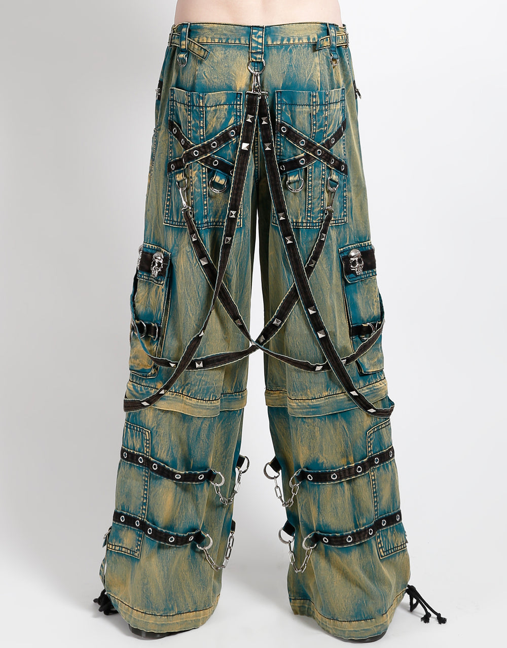 SKULL STUD PANT BLUE SKY WASH