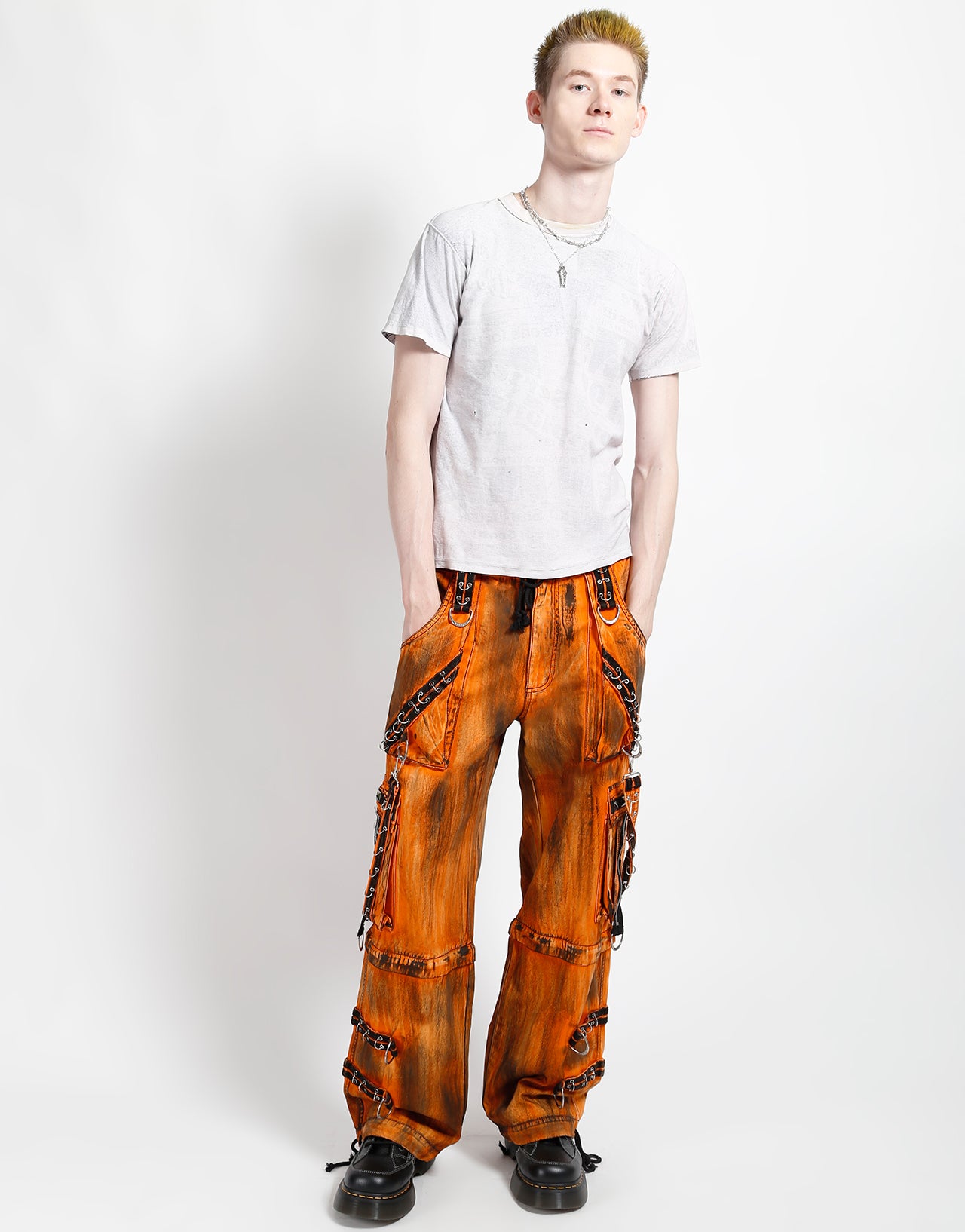 MIGHTY METAL PANT ORANGE INK WASH – TRIPP NYC