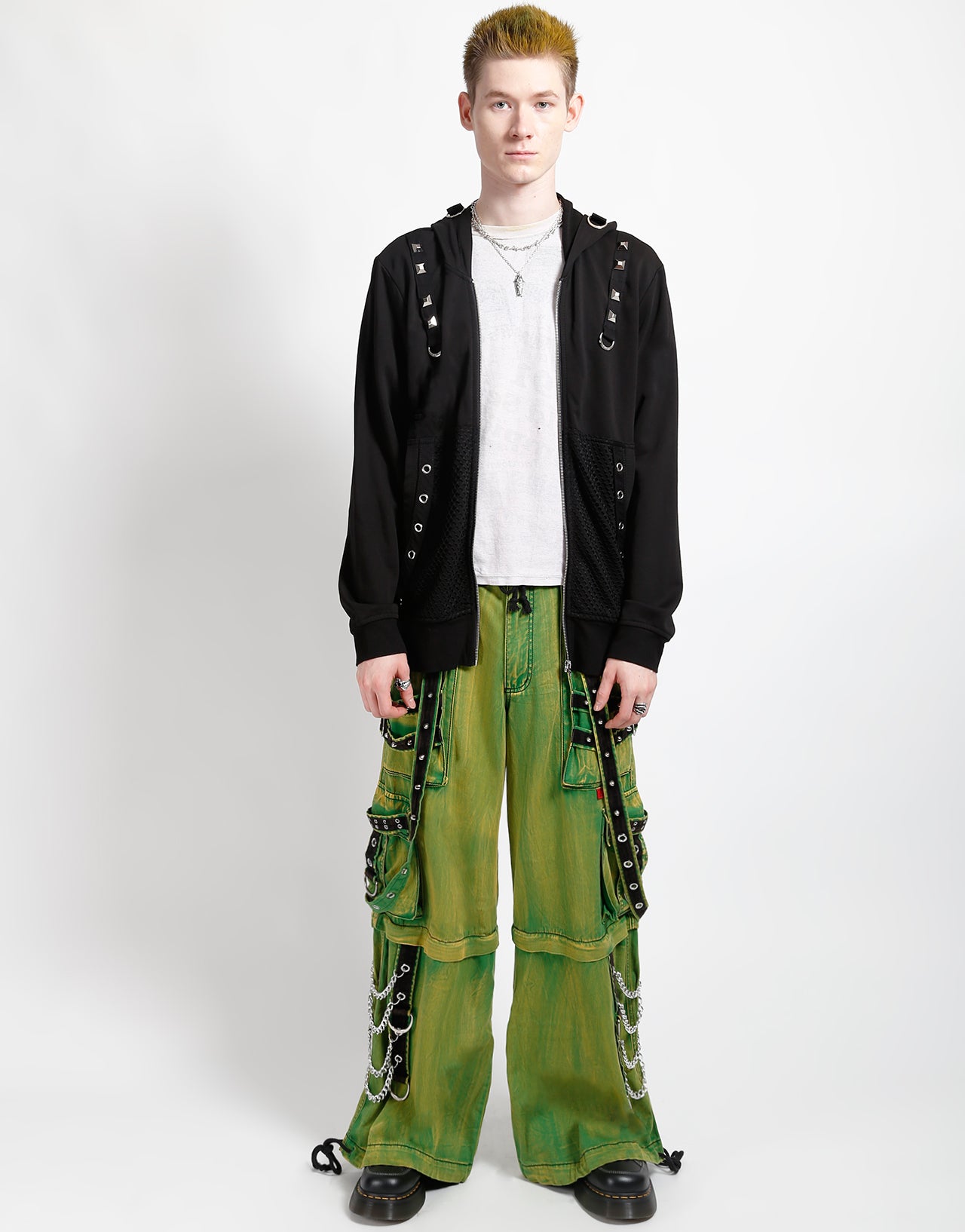パンツ PUNK AND YO TIKO PANTS GREEN S Generic Gothic Pant | Parrot/Green Super Skull Gothic Cyber Chain