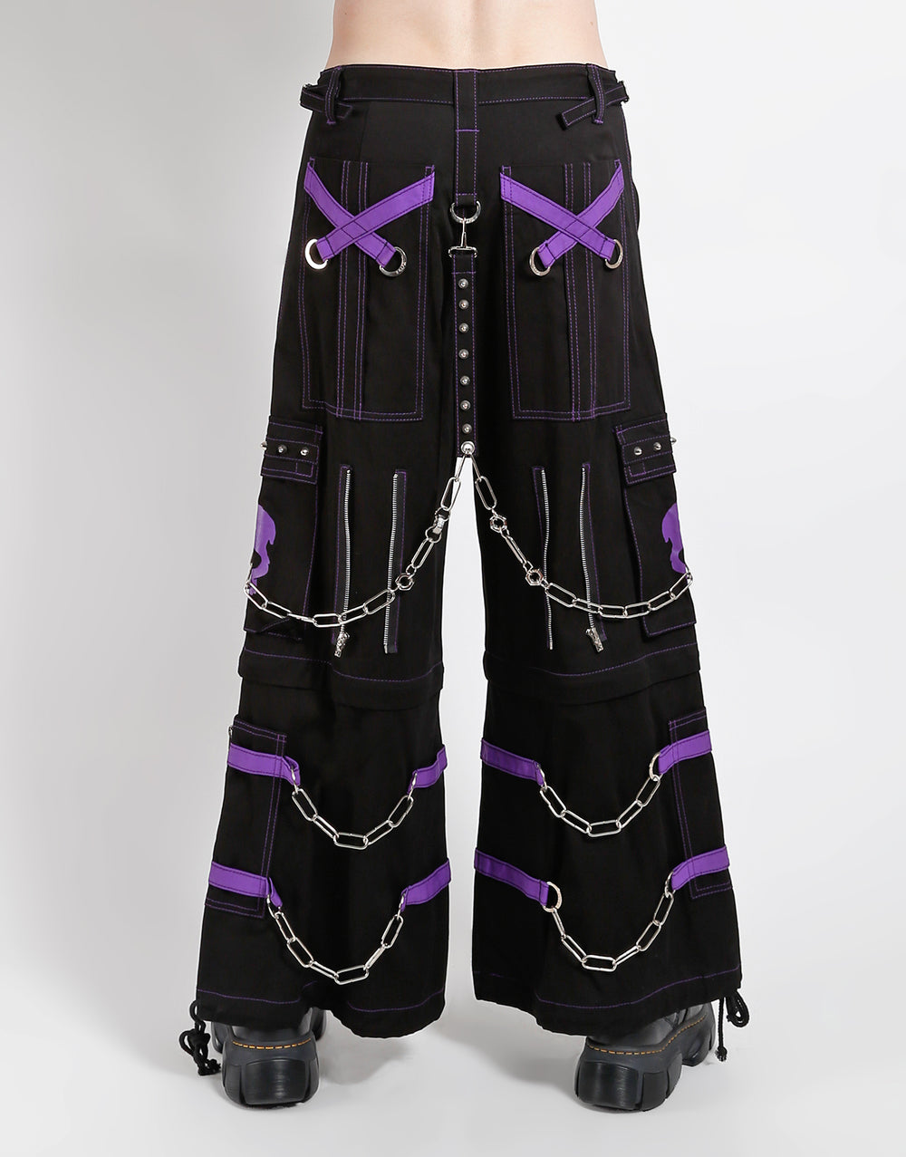 SKULL ZIP OFF PANT PURPLE