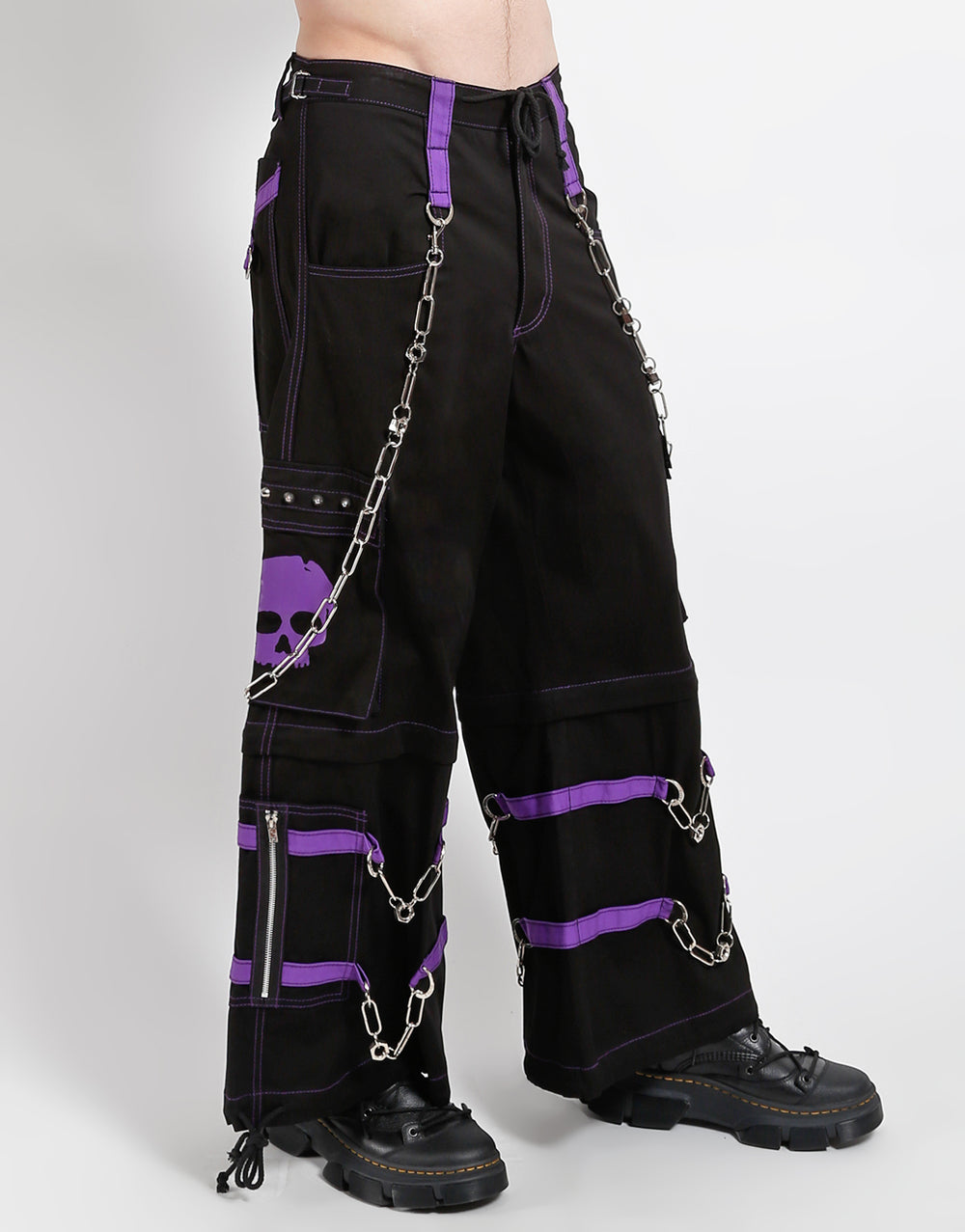 SKULL ZIP OFF PANT PURPLE