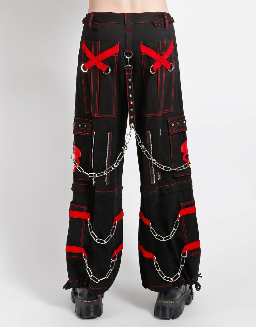 SKULL ZIP OFF PANT RED