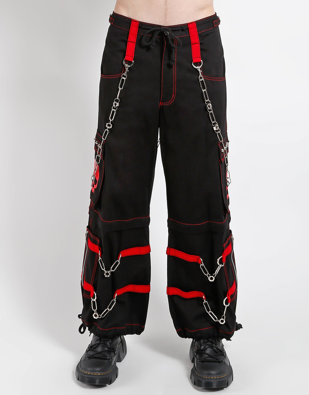 SKULL ZIP OFF PANT RED