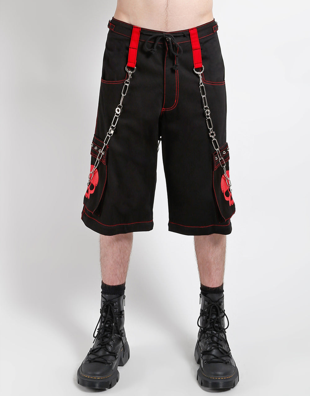 SKULL ZIP OFF PANT RED