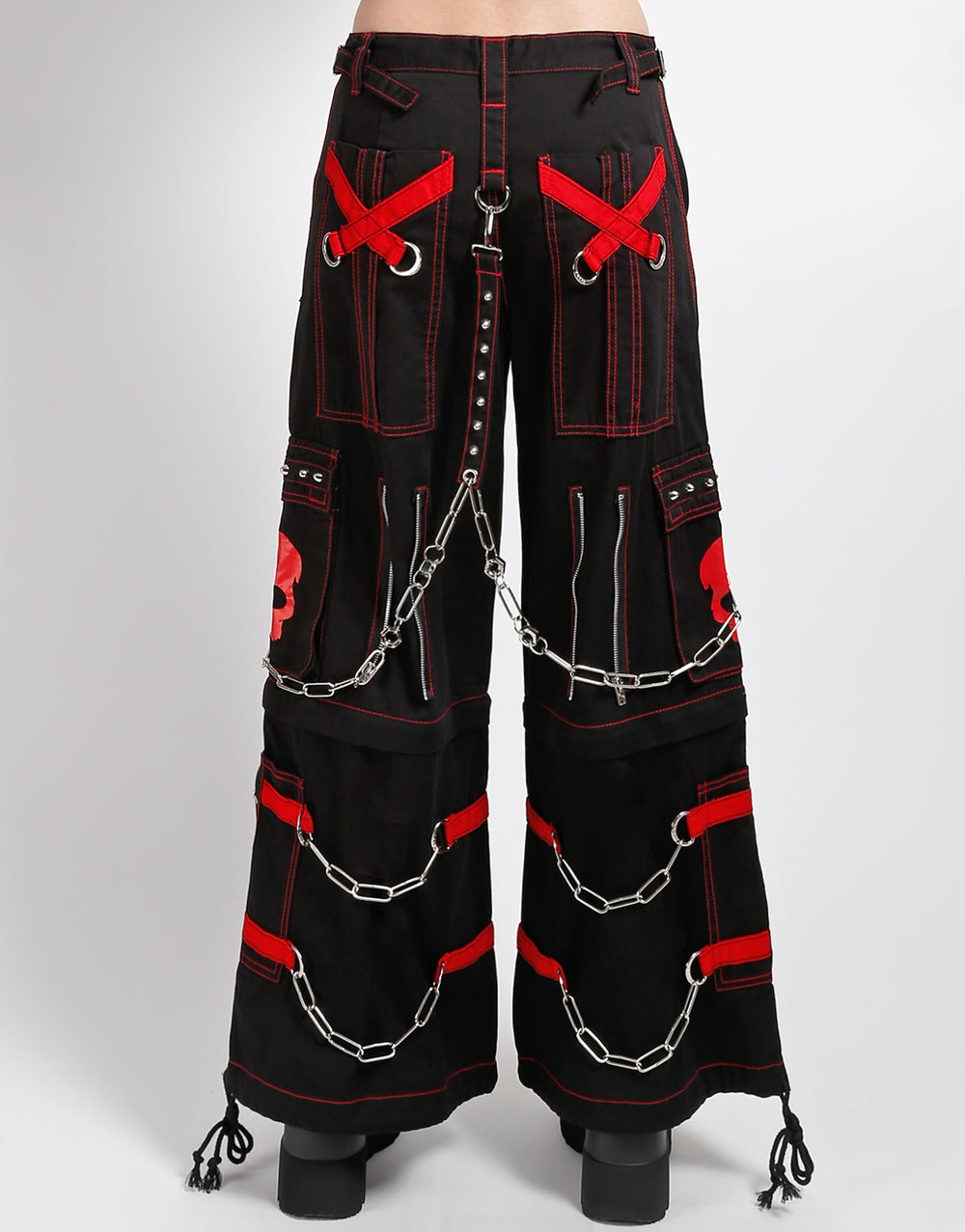 SKULL ZIP OFF PANT RED