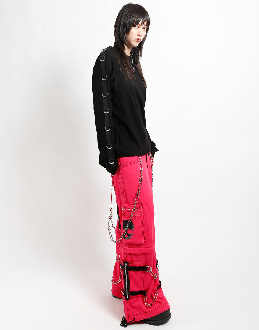 SKULL ZIP OFF PANT PINK