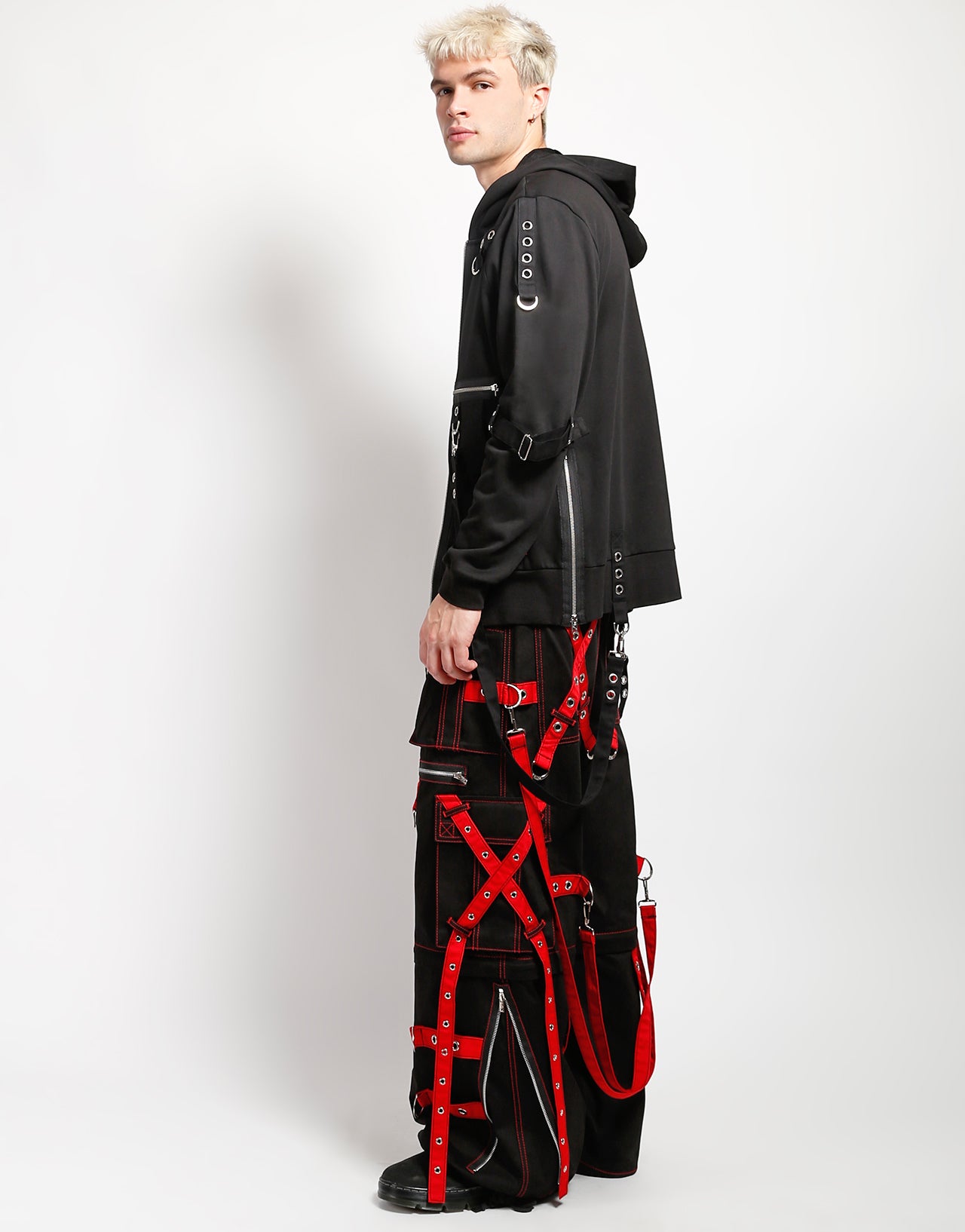 X-STRAP ZIP OFF PANT BLACK/RED – TRIPP NYC