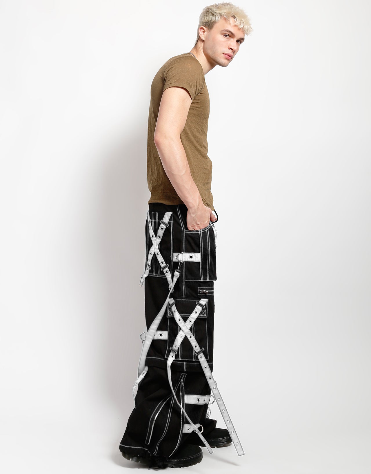 T*U様 TRIPP NYC ボンテージ　パンツ　白　スカル SUPER SKULL PANT WHITE SKULL – trashandvaudeville
