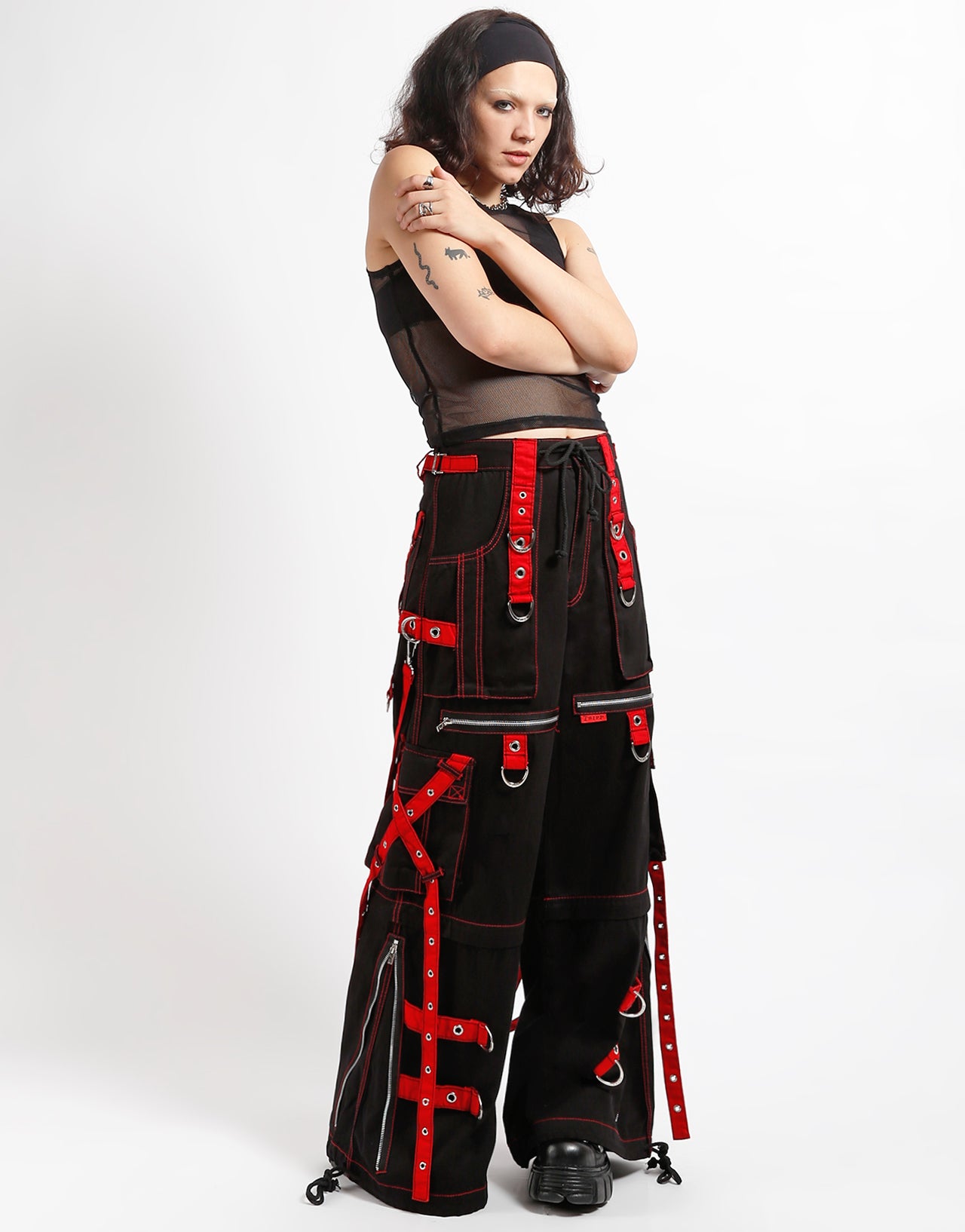 X-STRAP ZIP OFF PANT BLACK/RED – TRIPP NYC