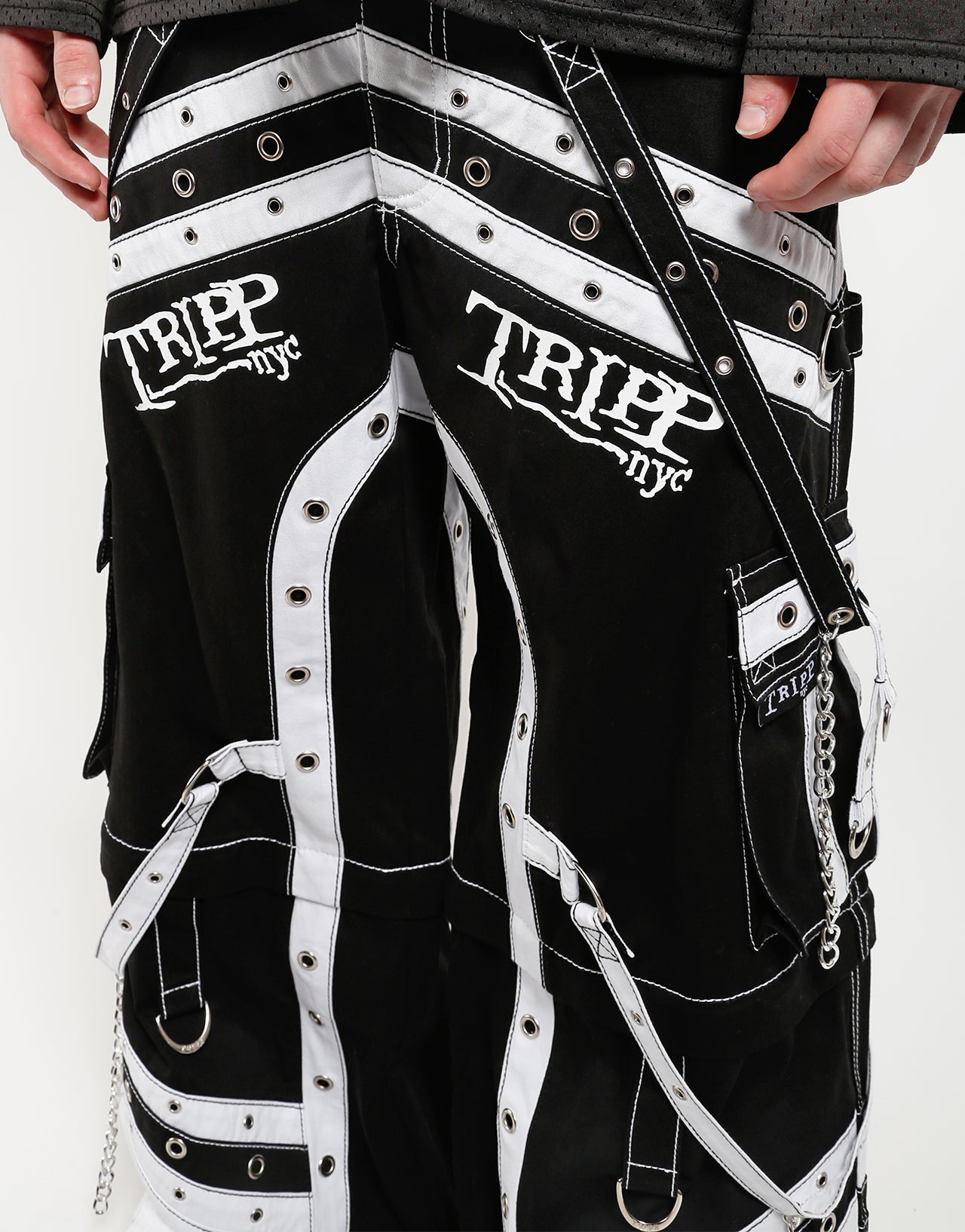 T*U様 TRIPP NYC ボンテージ　パンツ　白　スカル SPLIT LEG BONDAGE PANT WHITE – TRIPP NYC