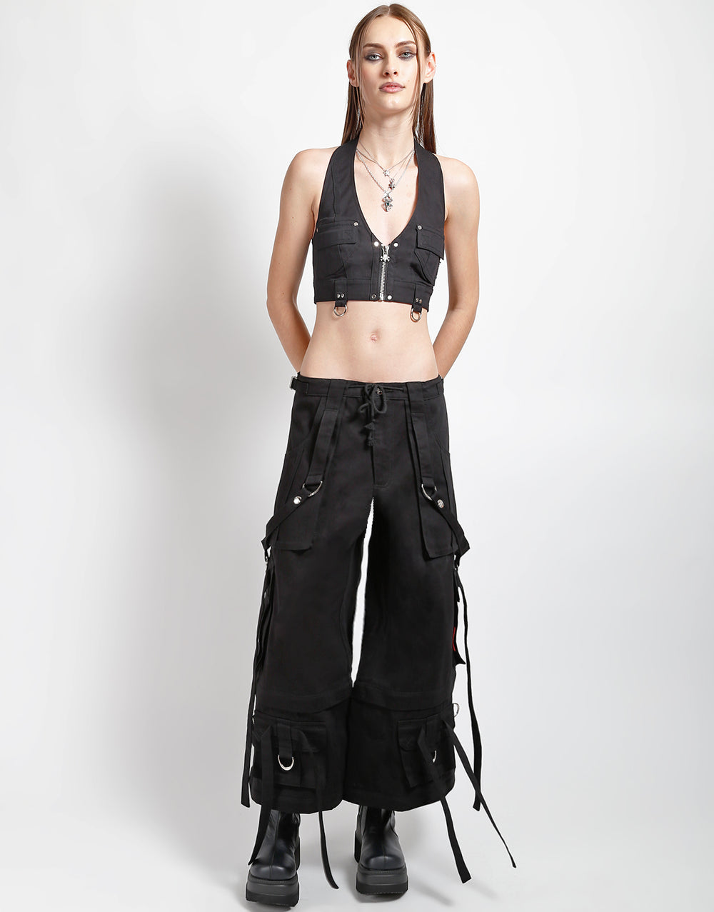 RING STRAP PANT BLACK