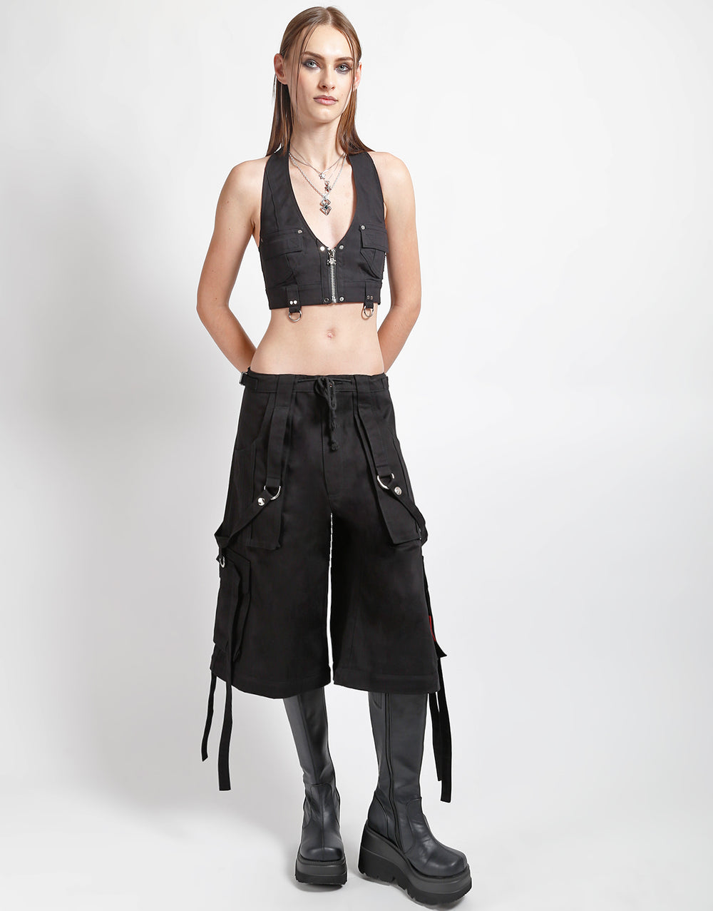 RING STRAP PANT BLACK