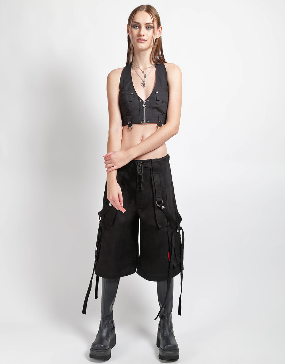 RING STRAP PANT BLACK