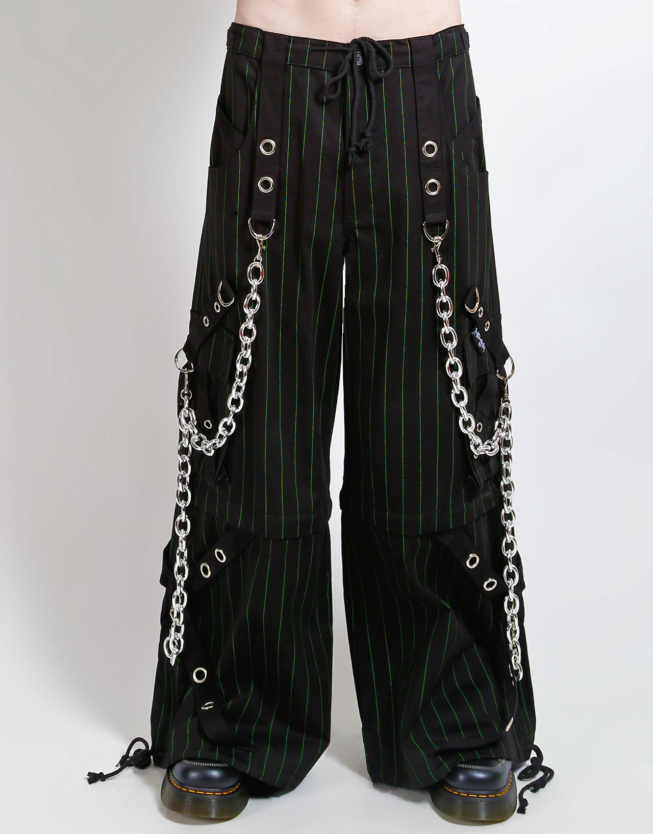 GODFATHER CHAIN PANT GREEN STRIPE