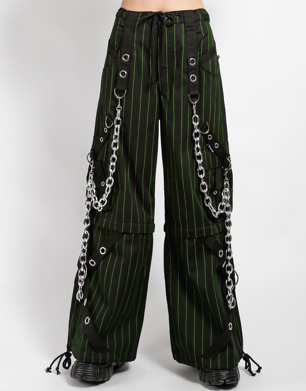 GODFATHER CHAIN PANT GREEN STRIPE