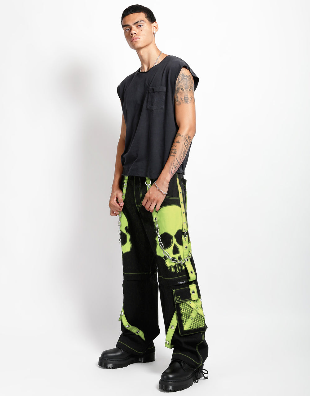 SCARE DARK STREET PANT LIME