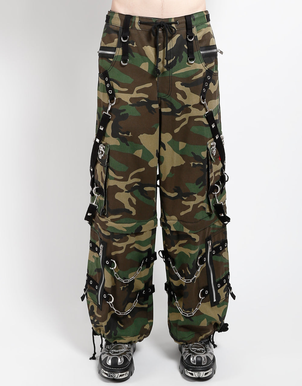 SKULL DENIM STUD PANT CAMO