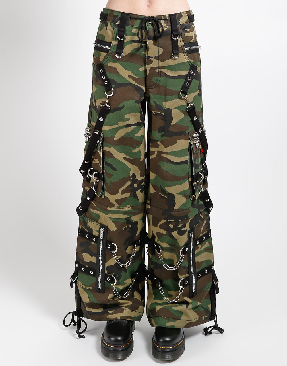 SKULL DENIM STUD PANT CAMO