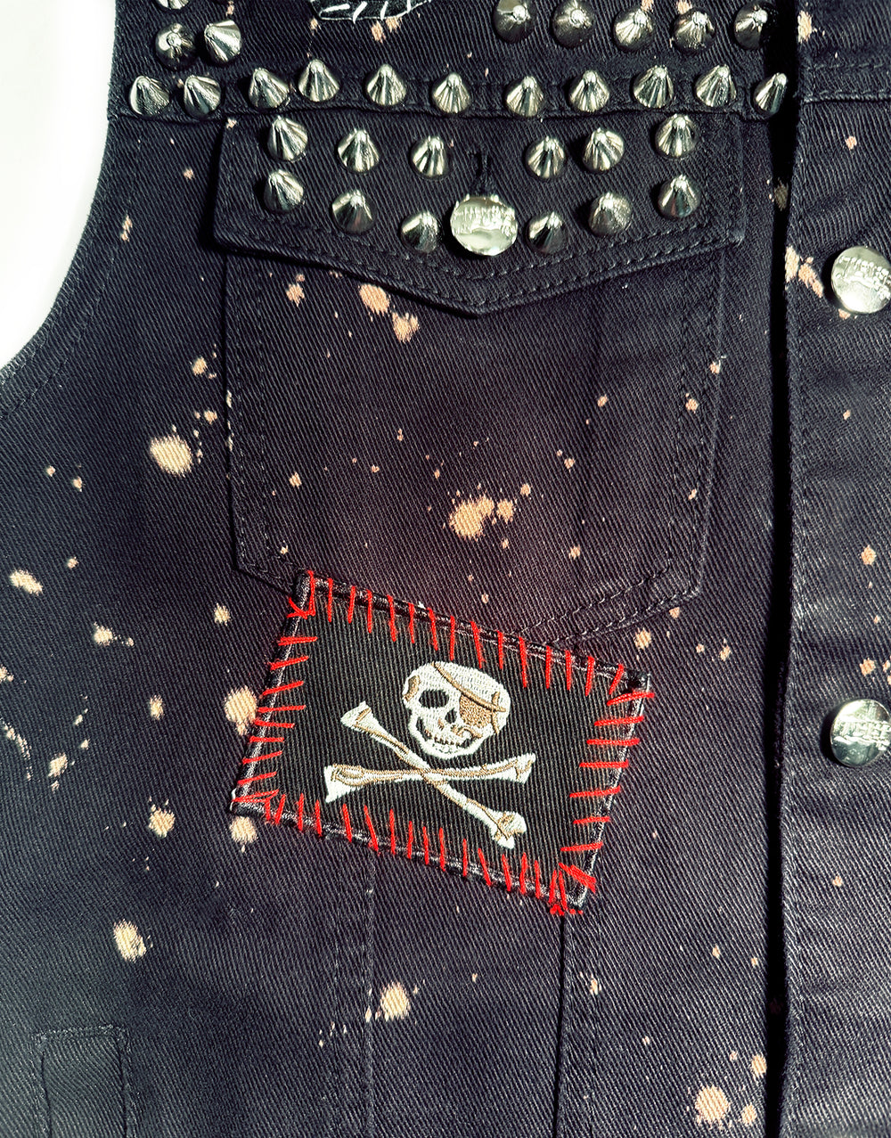 HAND STUDDED PUNK VEST