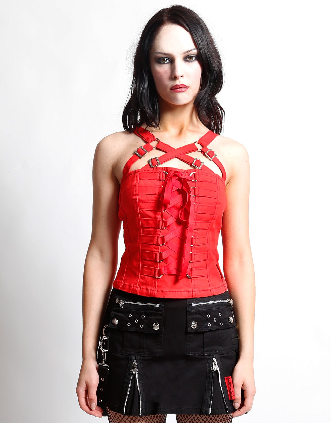 LACED UP CORSET RED