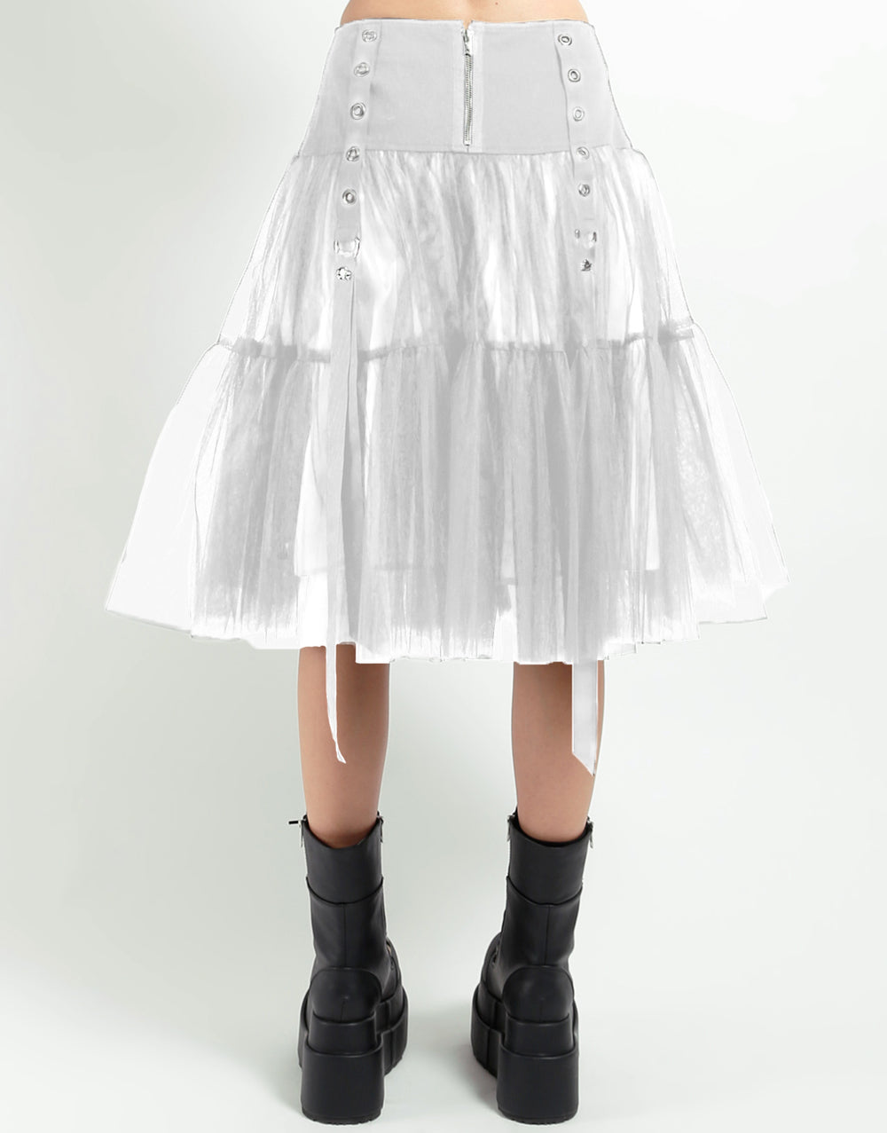 TUTU RIBBON TULLE SKIRT WHT