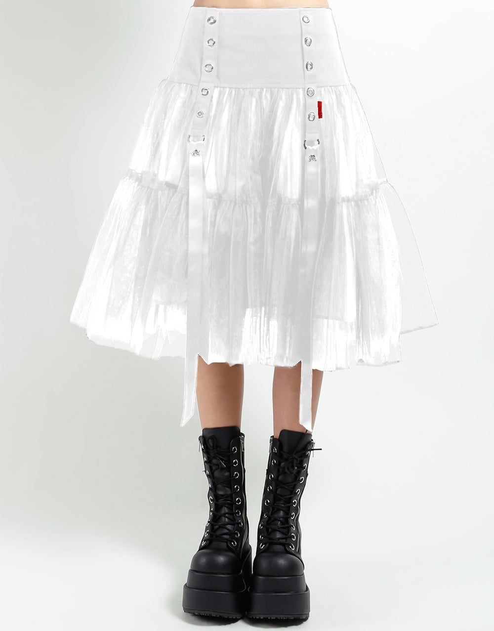 TUTU RIBBON TULLE SKIRT WHT