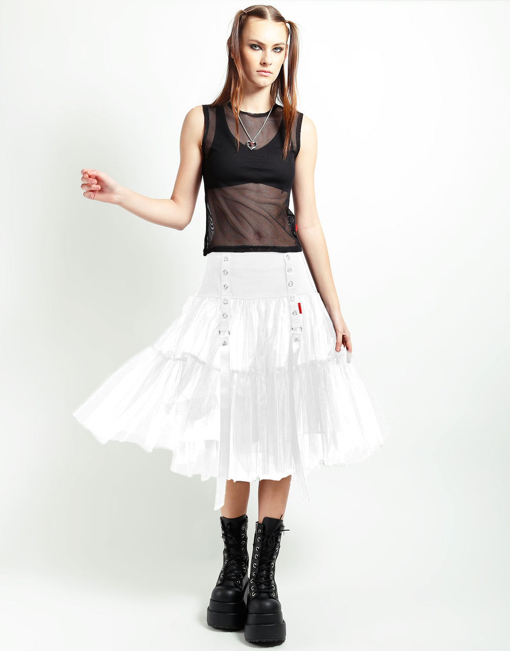 TUTU RIBBON TULLE SKIRT WHT