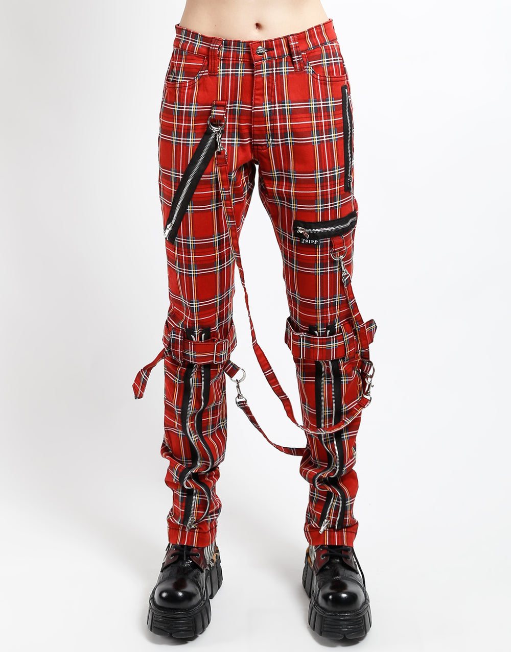 BONDAGE PANT RED PLAID