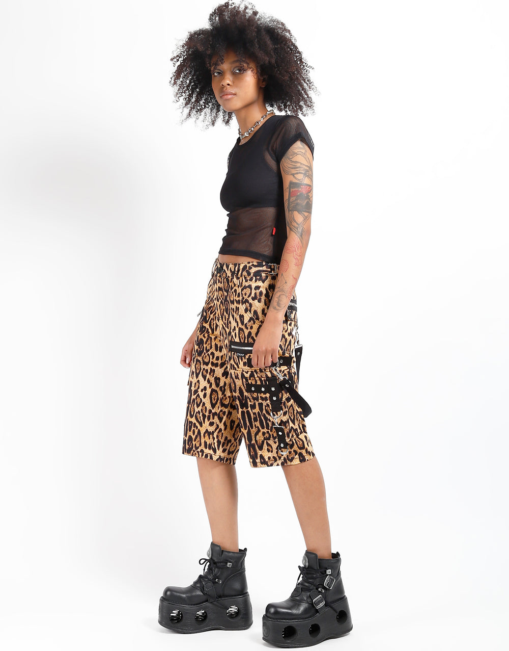Tripp NYC Zipper Skirt in Leopard 