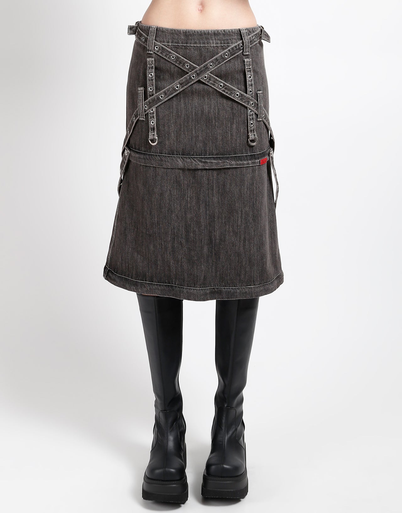 TRIPLE ZIP OFF SKIRT BLACK DENIM – TRIPP NYC