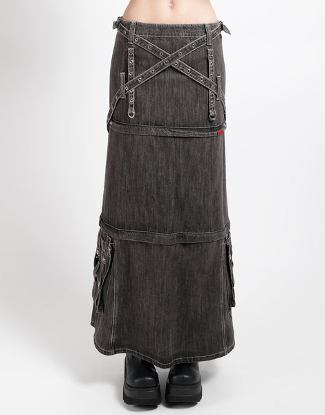 TRIPLE ZIP OFF SKIRT BLACK DENIM – TRIPP NYC