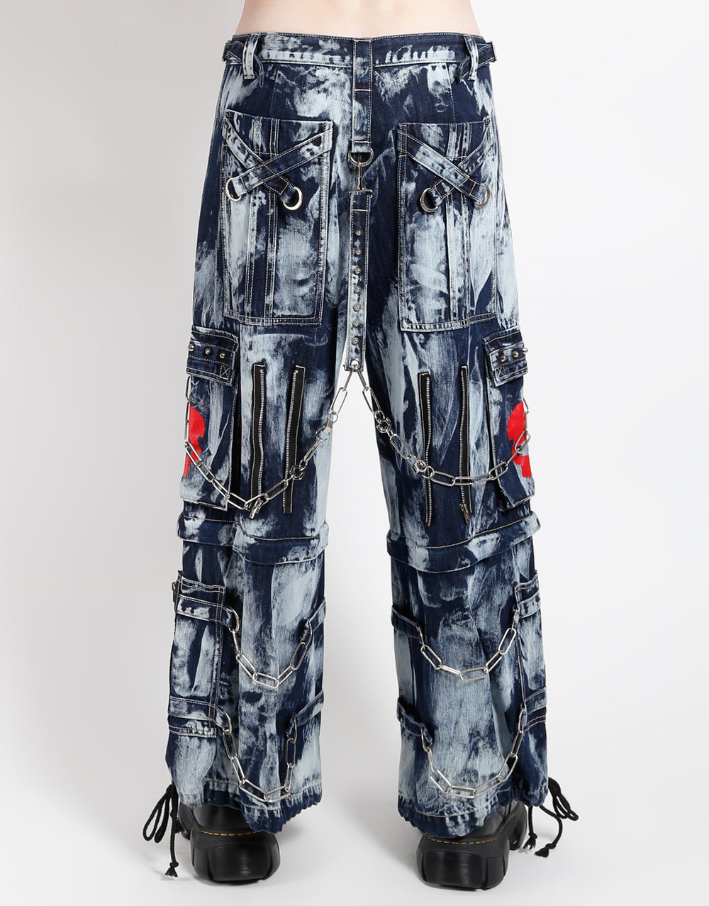 SKULL INDIGO DENIM STORM WASH PANT