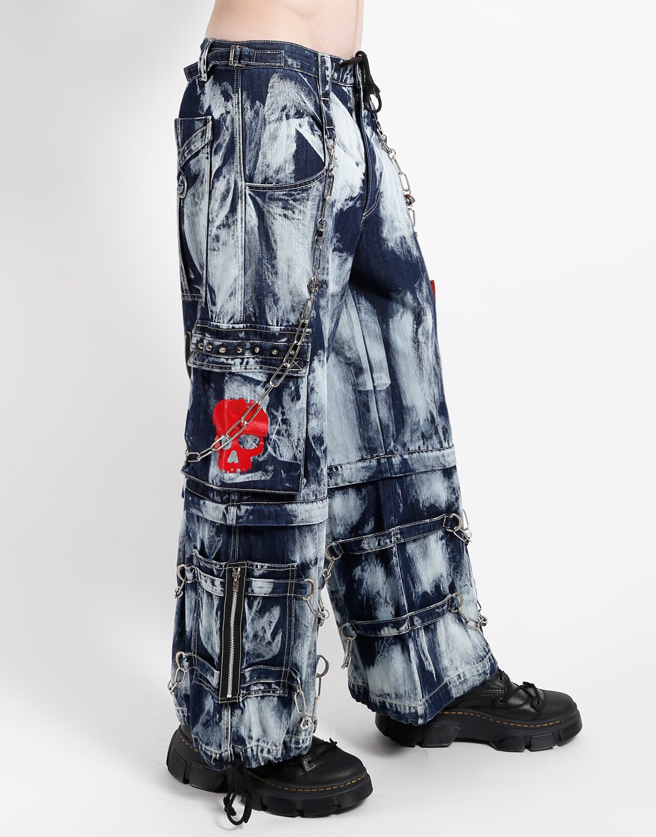 SKULL INDIGO DENIM STORM WASH PANT – TRIPP NYC