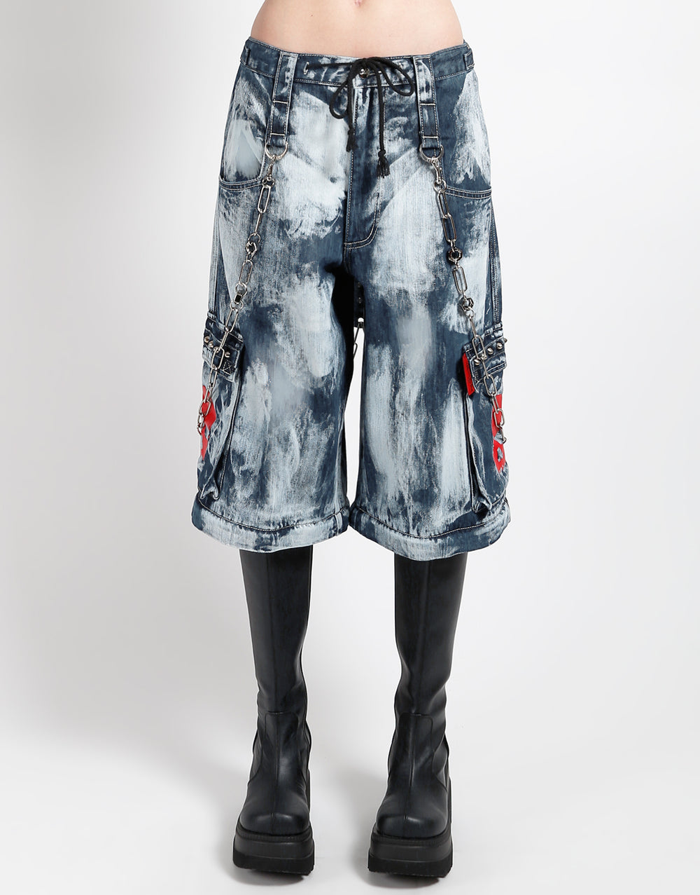 SKULL INDIGO DENIM STORM WASH PANT