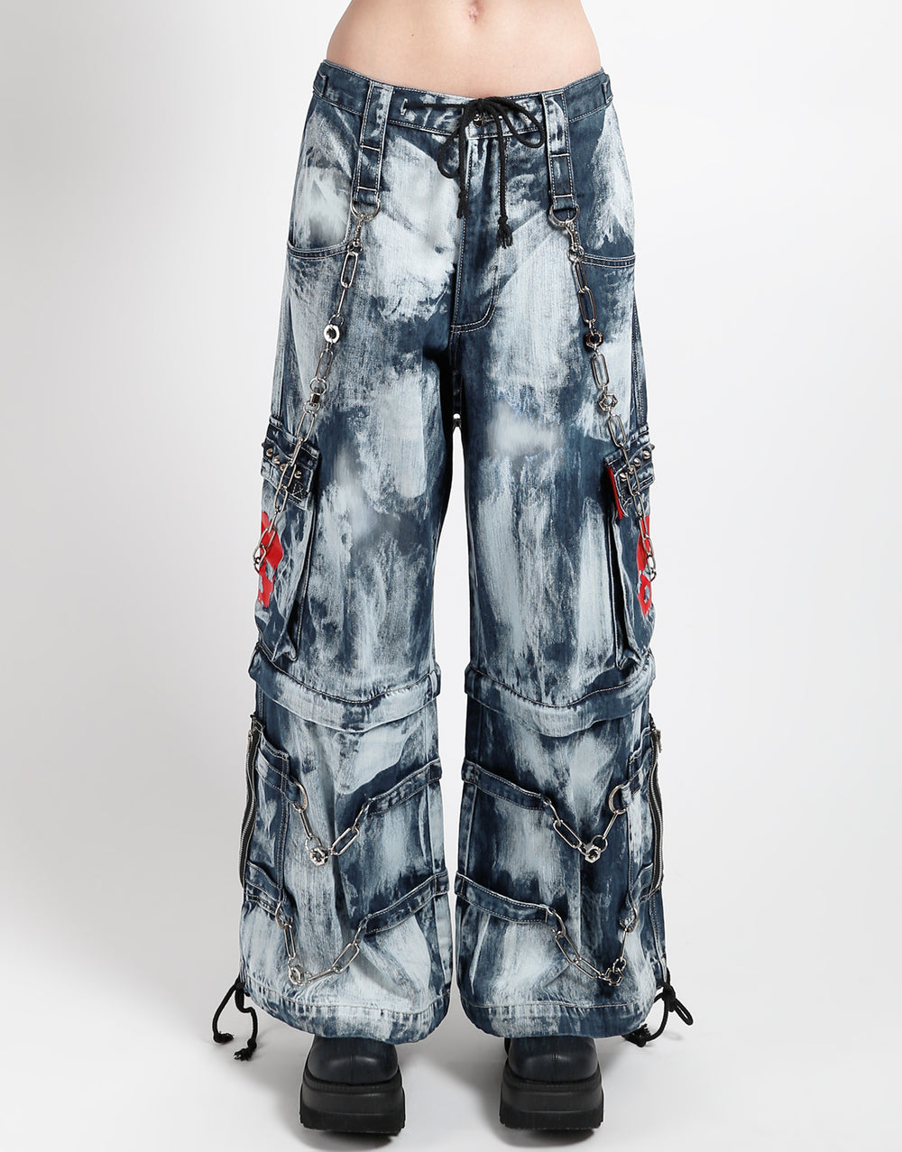 SKULL INDIGO DENIM STORM WASH PANT