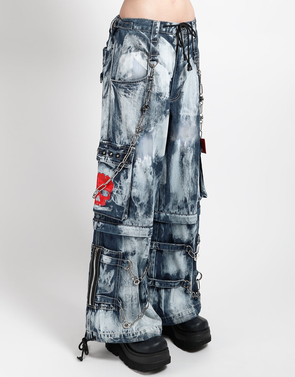 SKULL INDIGO DENIM STORM WASH PANT