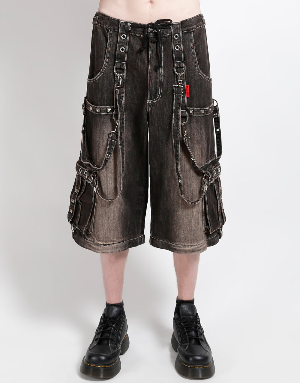 DENIM STRAP PANT BLACK DIRTY WASH