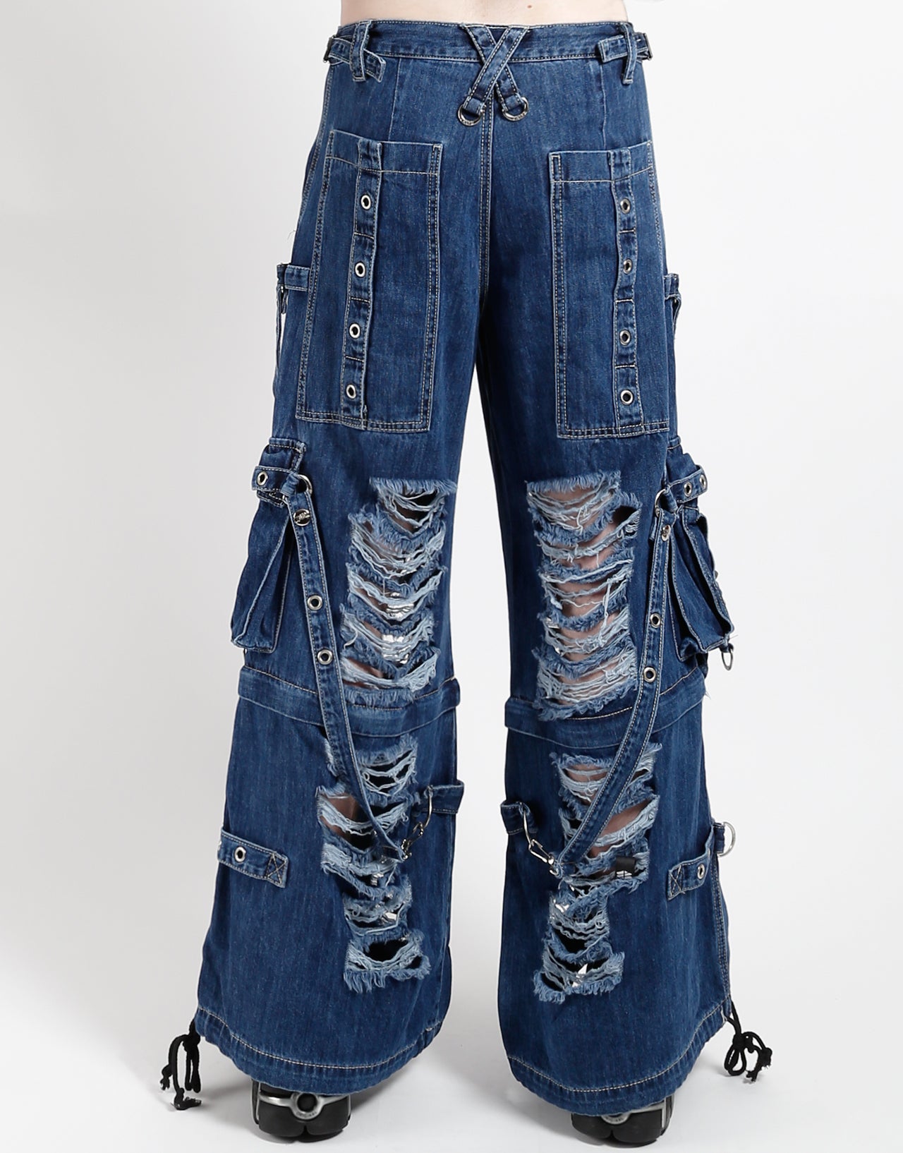 SHREDDER DENIM STRAP PANT INDIGO – TRIPP NYC