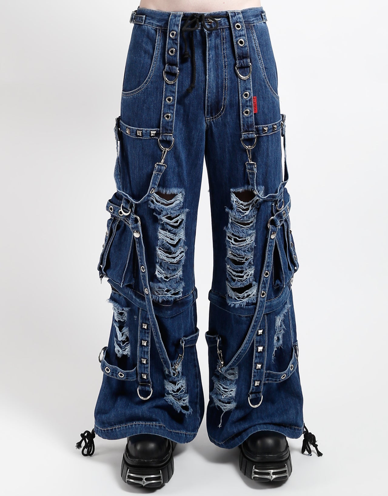 SHREDDER DENIM STRAP PANT INDIGO – TRIPP NYC