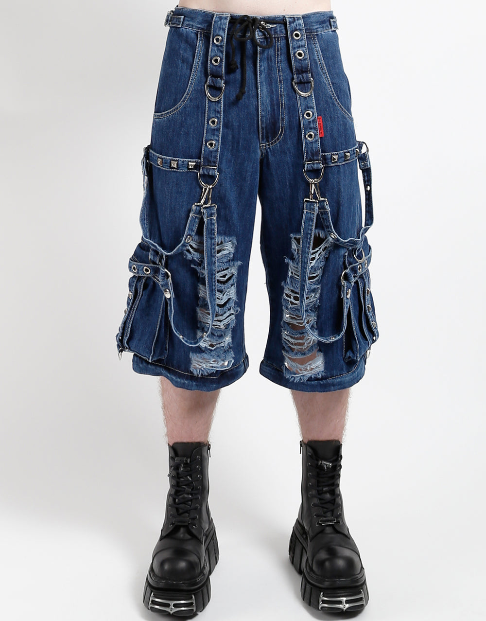 SHREDDER DENIM STRAP PANT INDIGO