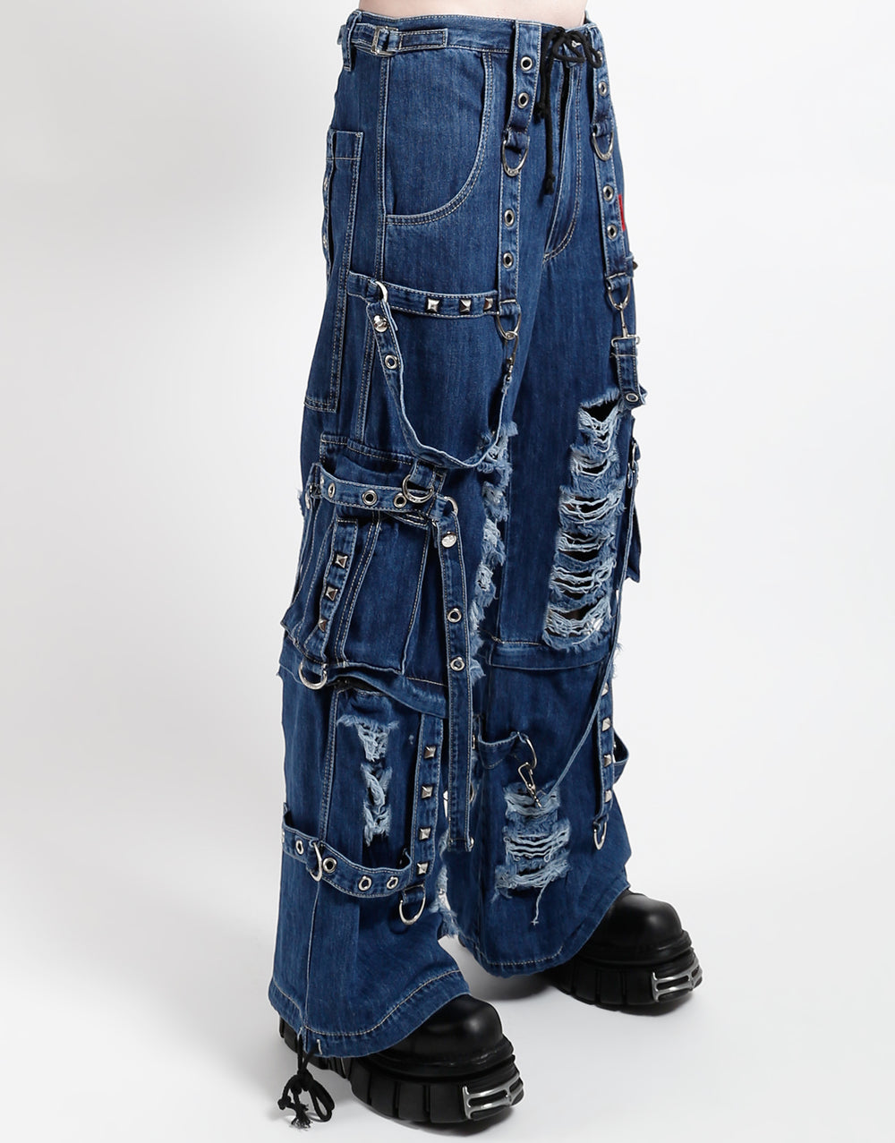 SHREDDER DENIM STRAP PANT INDIGO