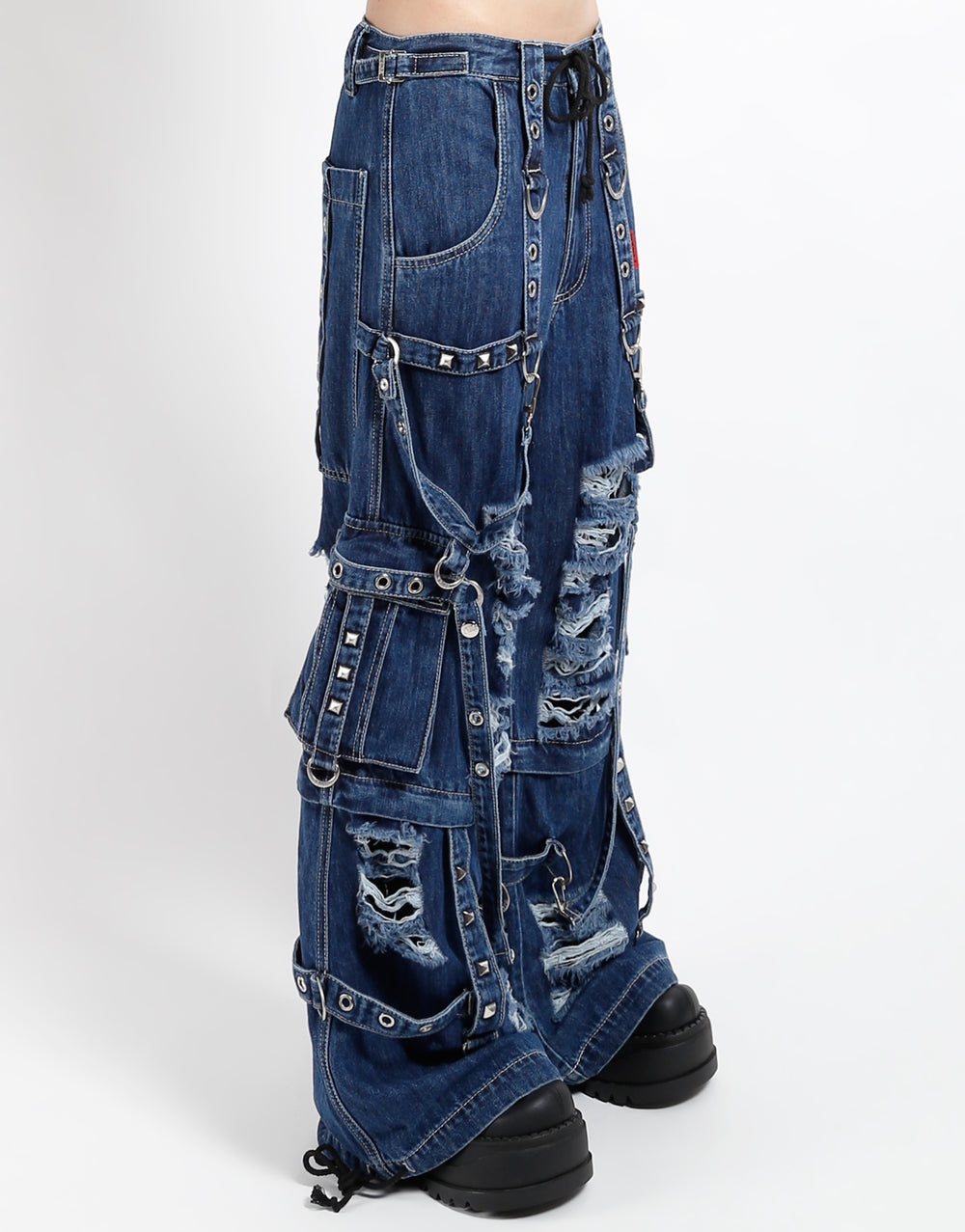 SHREDDER DENIM STRAP PANT INDIGO