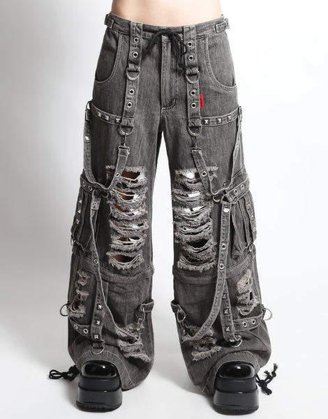 theredthred S droop denim pants ブラック SHREDDER DENIM STRAP PANT BLACK – TRIPP NYC