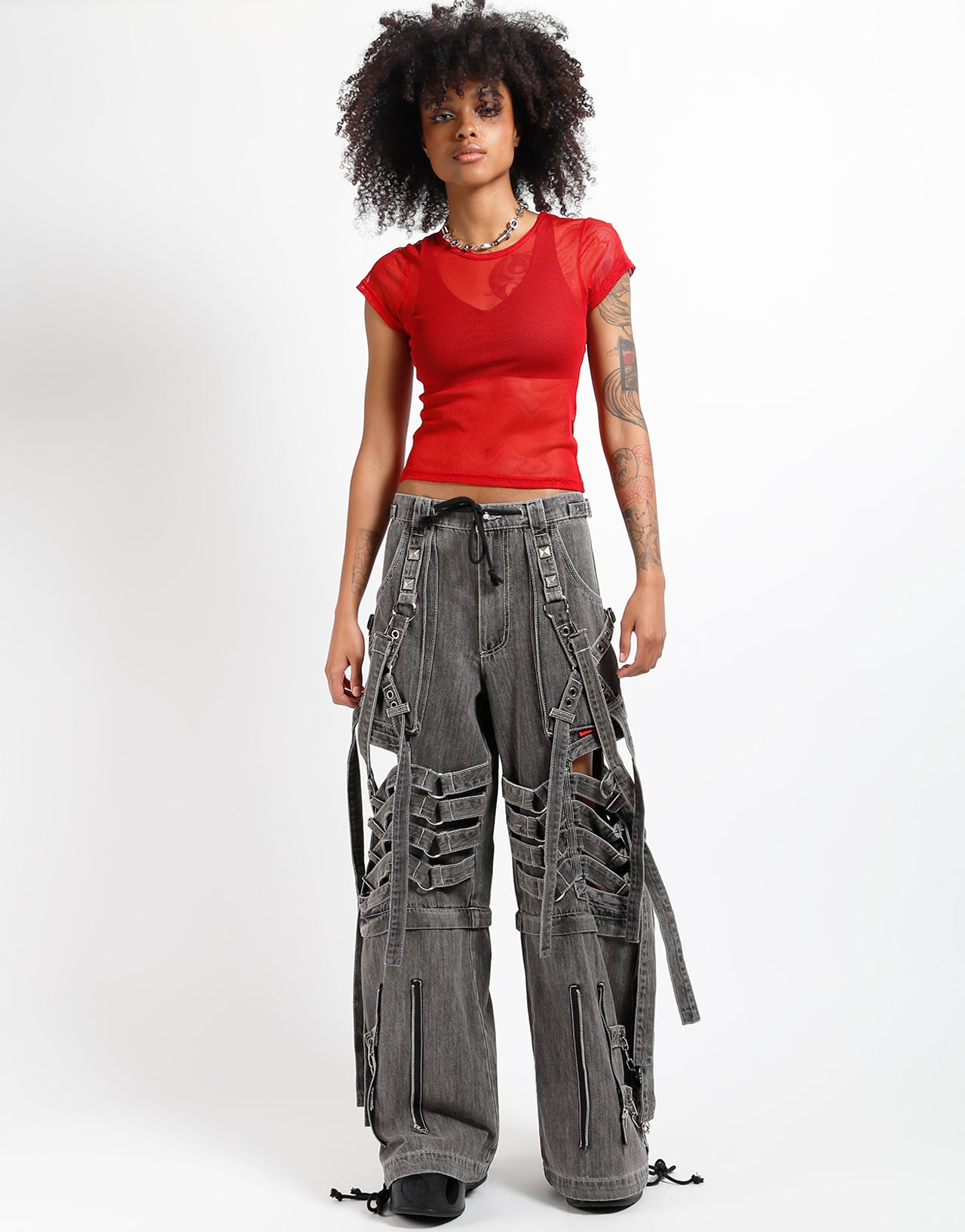 Tripp Nyc Super Flame Denim Housut Musta