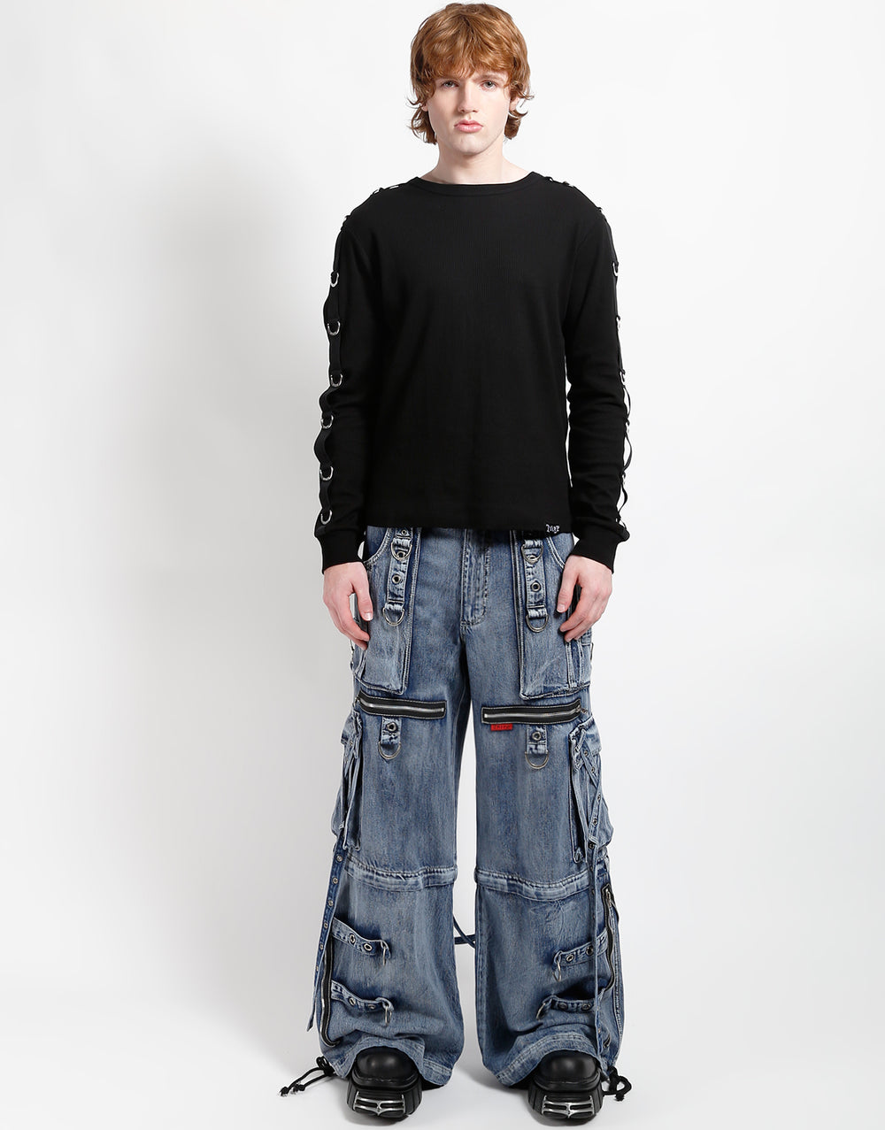 X-STRAP PANT FOG WASH INDIGO DENIM