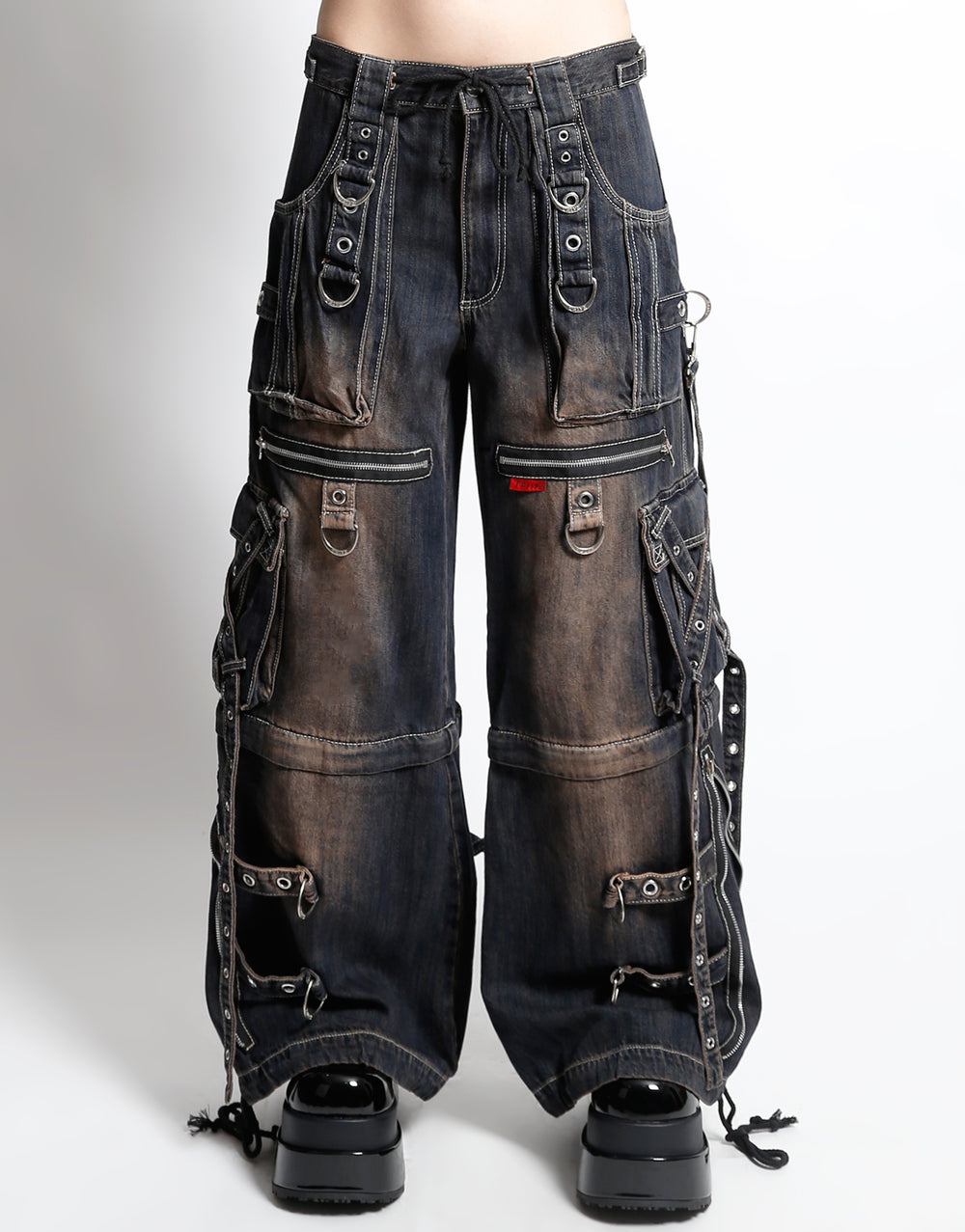 X-STRAP PANT DIRTY WASH BLUE DENIM