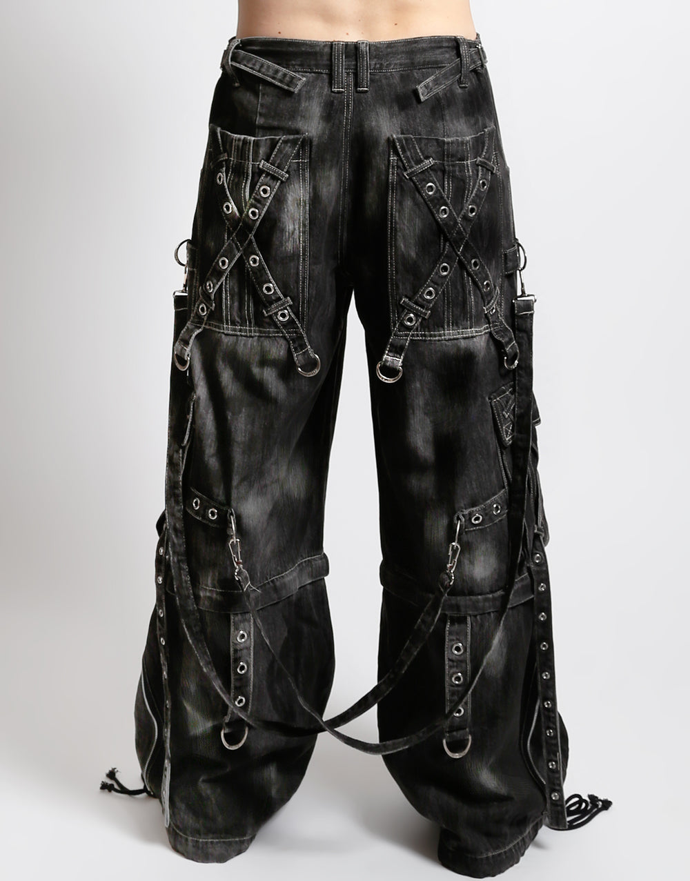 X-STRAP PANT BLACK INK WASH DENIM