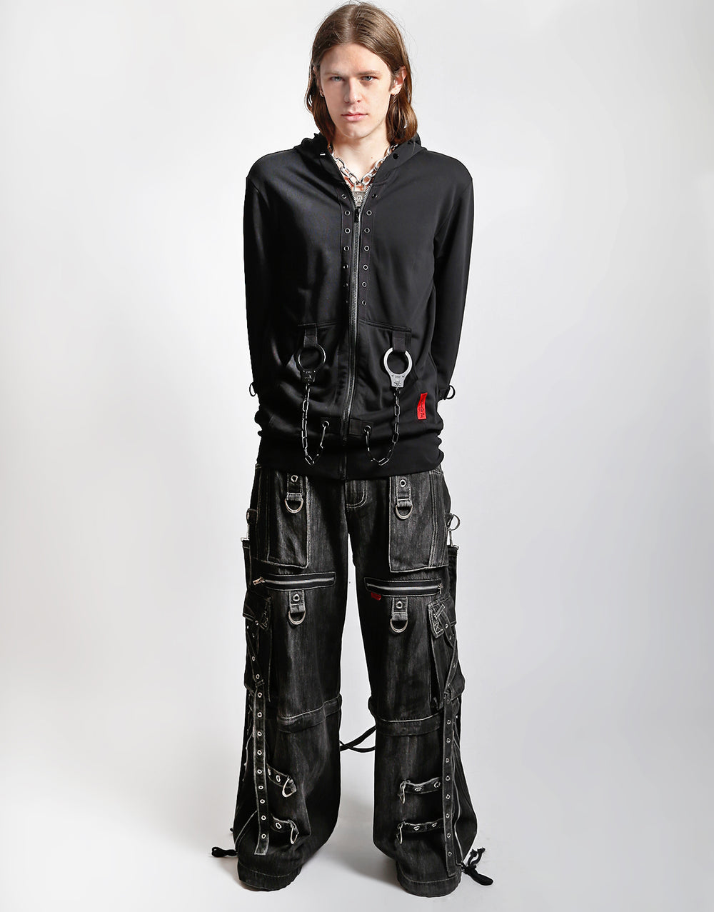 X-STRAP PANT BLACK INK WASH DENIM